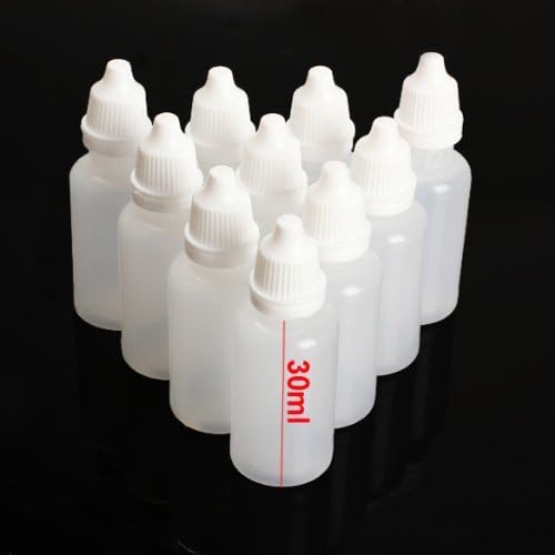 واو لايف زجاجات قطارة Wowlife Clear 5 مل/10 مل/8 مل/15 مل/20 مل/30 مل/50 مل من البلاستيك الأبيض الفارغة القابلة للضغط 50 قطعة قطارة سائلة للعين مع أغطية (30 مل) - Image 2